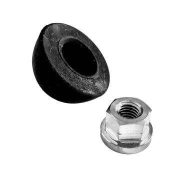 Oarlock pin safety cap with stainless steel M8 flange nut 