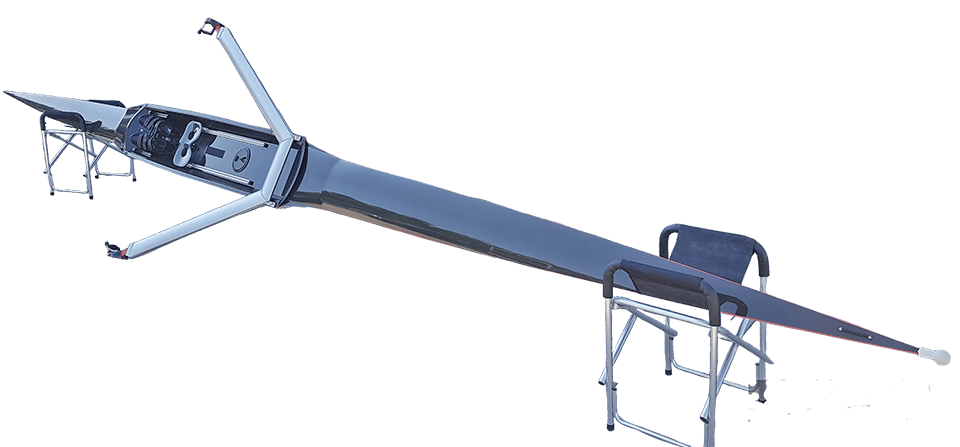 Baumgarten wedstrijdskiff op schragen &ndash; lichte en stijve skiff voor clubwedstrijden