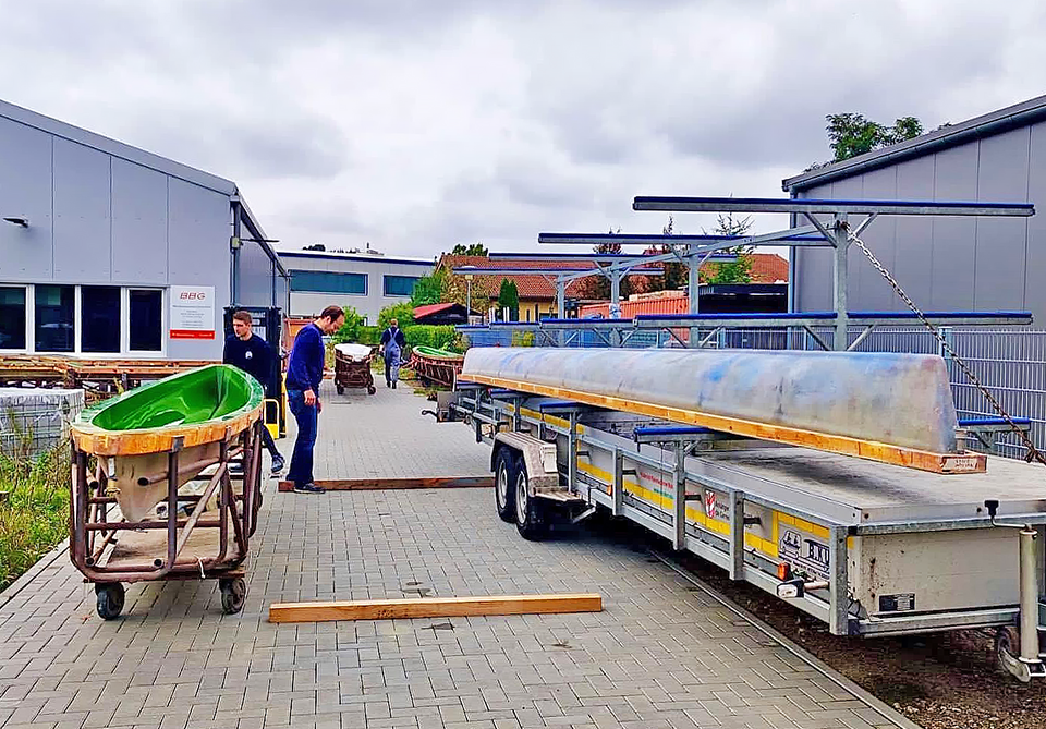 Transport van BBG mallen naar Baumgarten