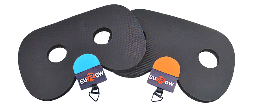 Twee antislip roeikussens voor roeibank, licht en waterafstotend